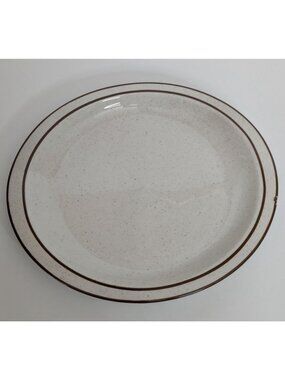 Syracuse China 12" Oval Dinner Plate Brown Speckled Stoneware Mesa Grande